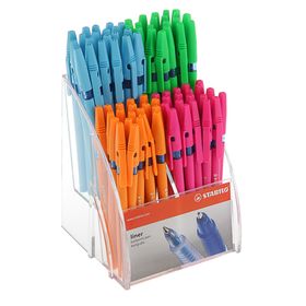 Ручка шариковая STABILO Liner 808, узел 0,7 мм, флуоресцентные цвета корпуса, чернила синие, дисплей в ПОДАРОК