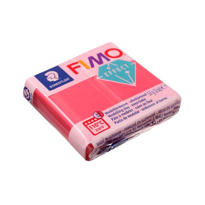 Пластика - полимерная глина FIMO effect, 57 г, полупрозрачный красный