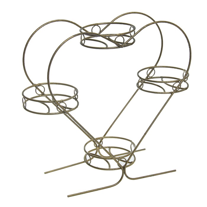 Подставка для цветов d=18 см &quot;Сердце-4&quot;, цвет бронзовый антик