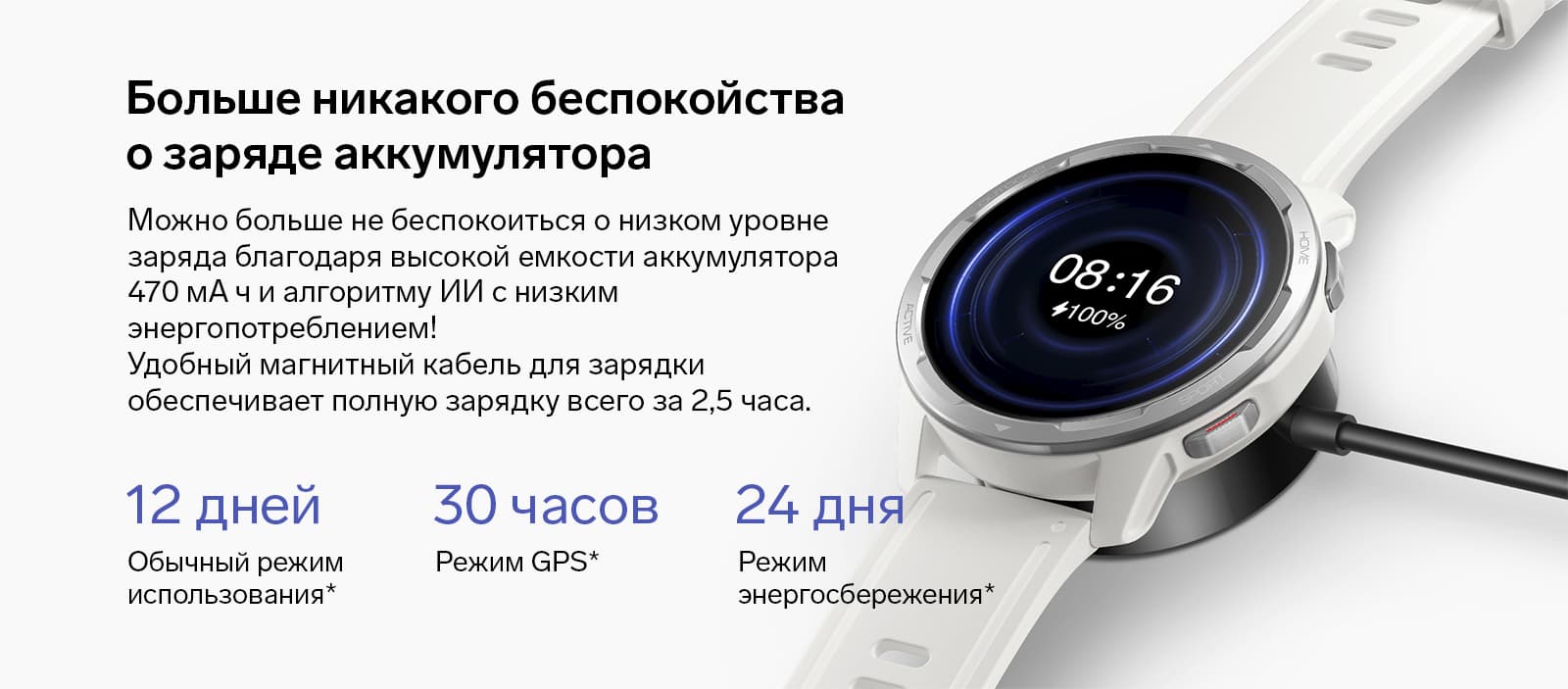 Xiaomi Watch Active S1 Время работы