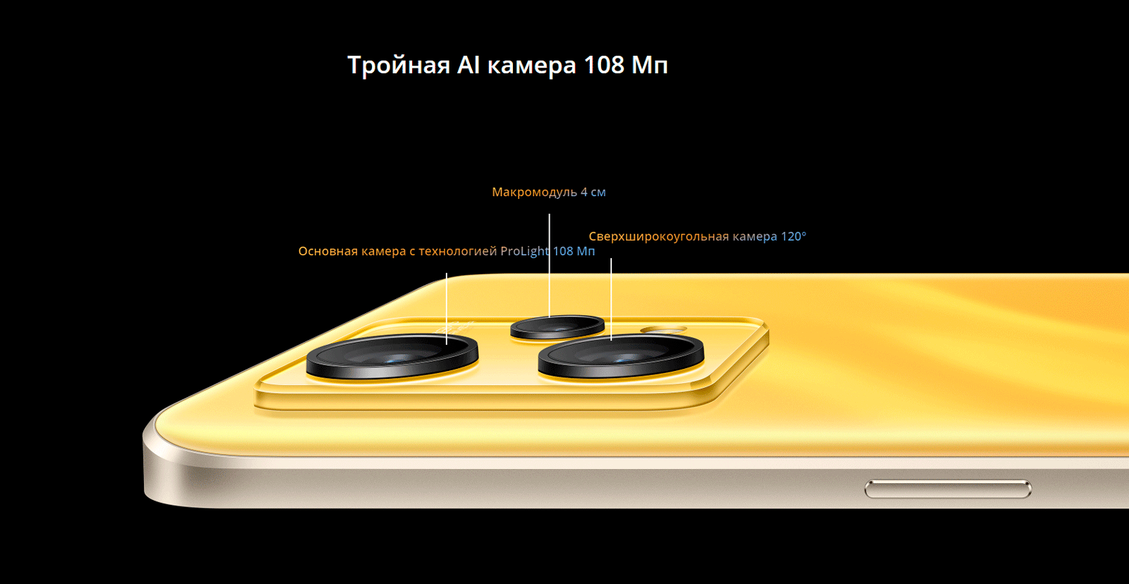 Тройная Al камера 108 Мп