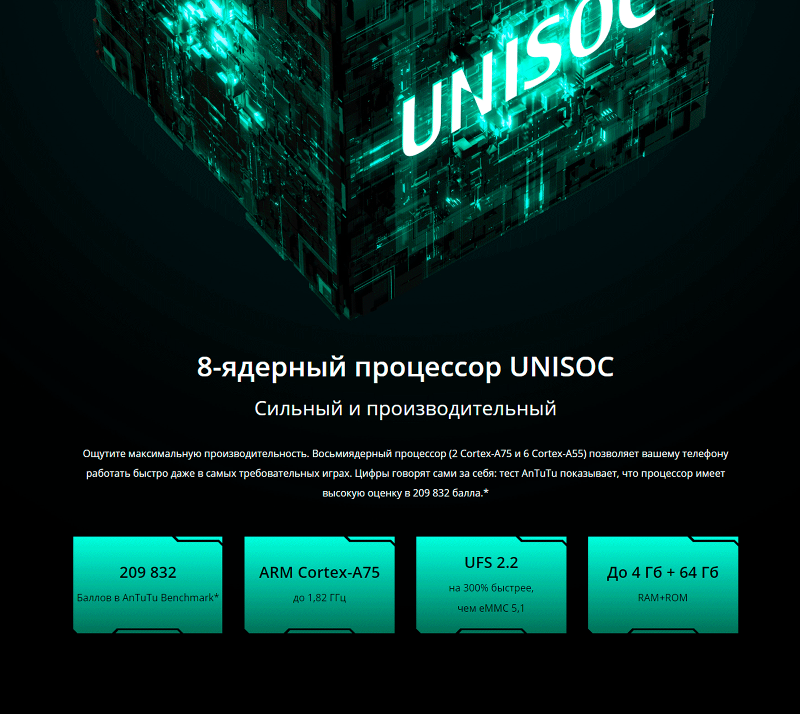8-ядерный процессор UNISOC.