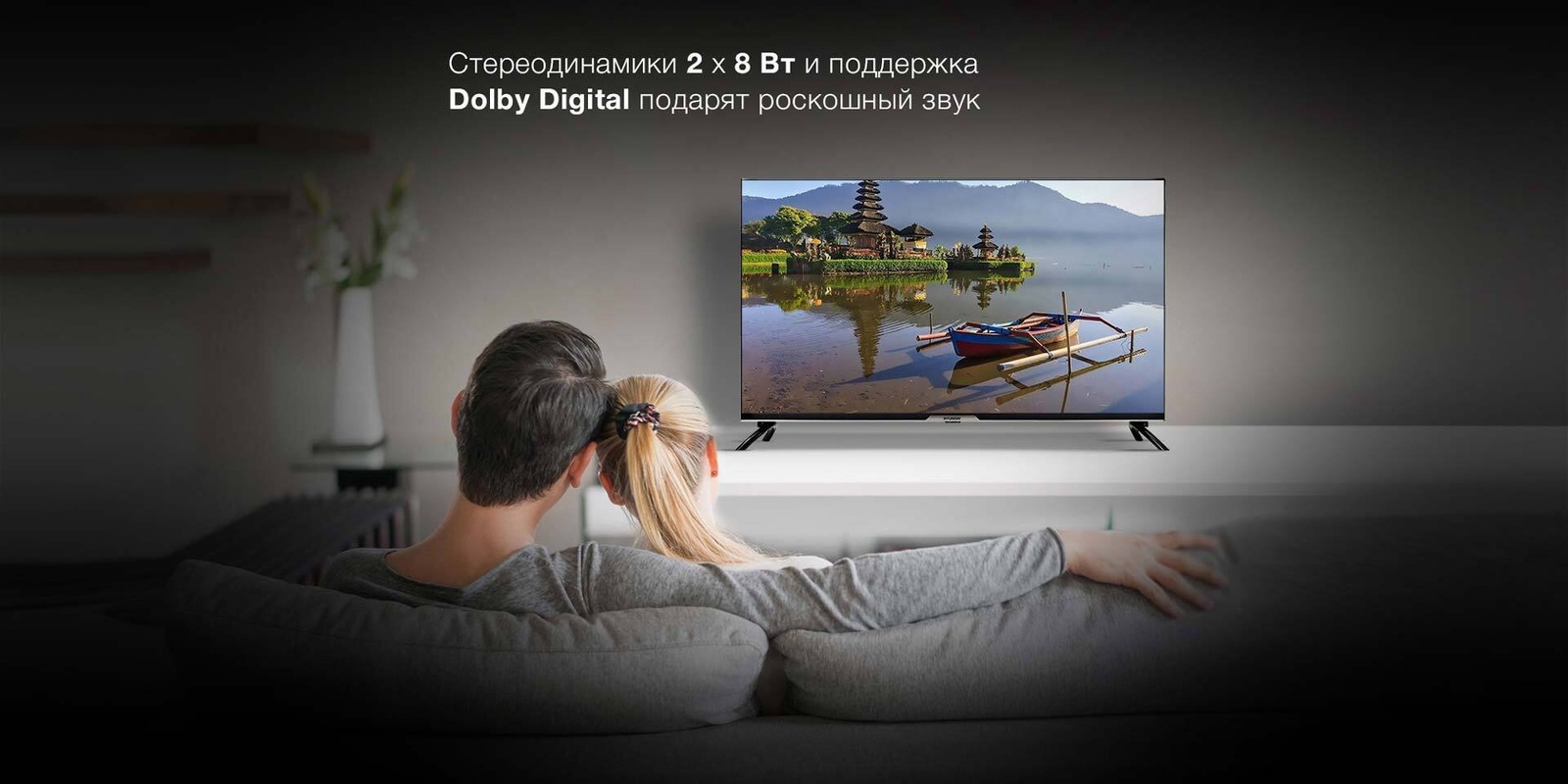 Стереодинамики 2х8 Вт. Dolby Digital подарят шикарный звук.