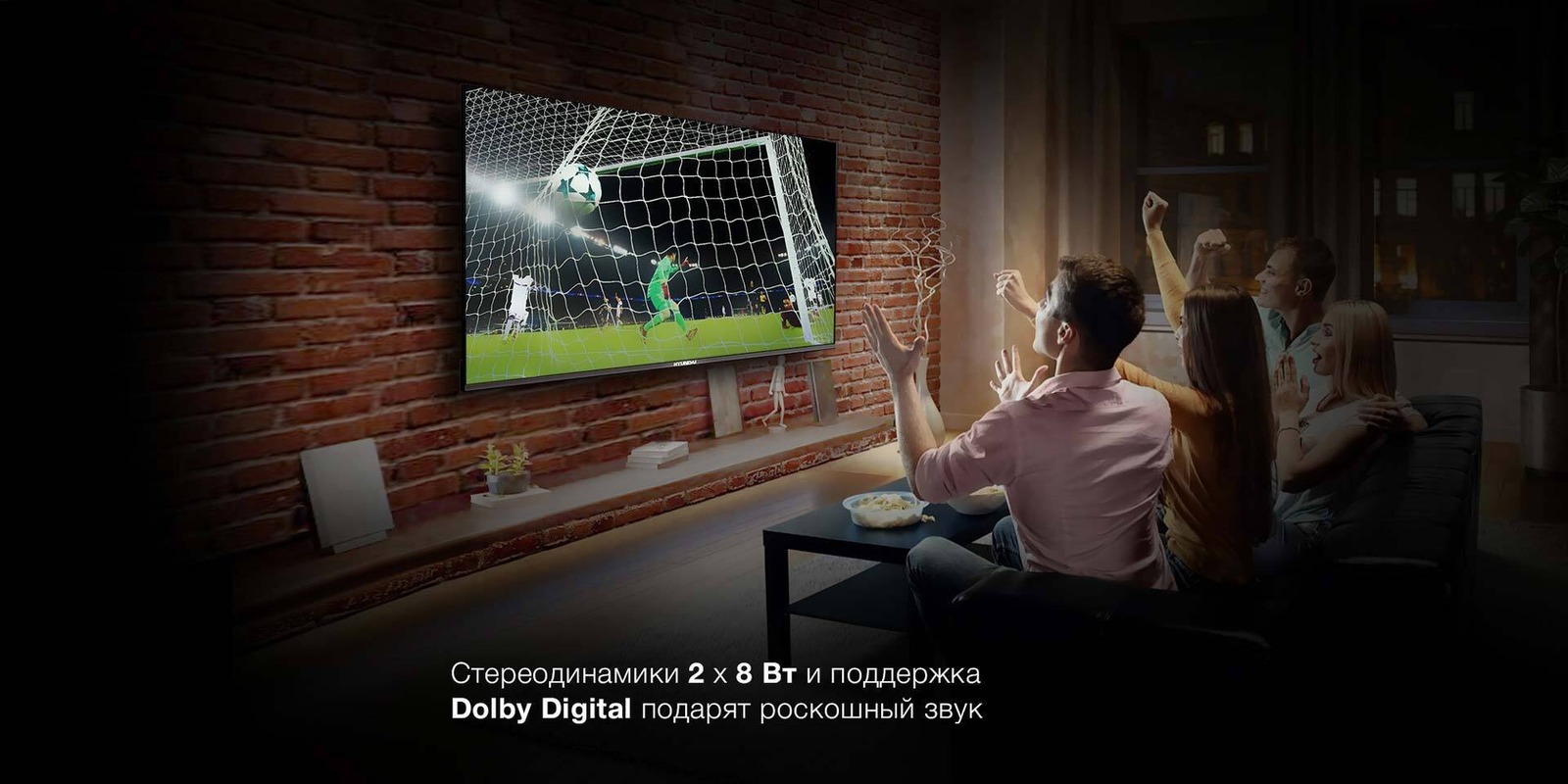 Стереодинамики 2х8 Вт. Dolby Digital подарит шикарный звук.