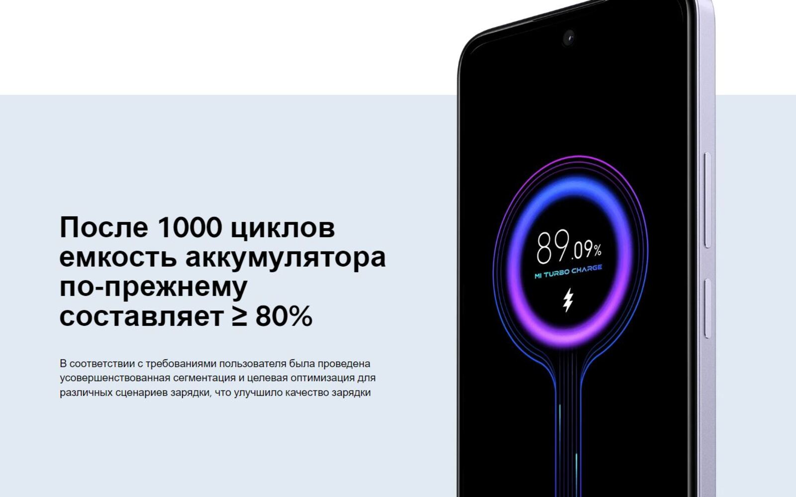 Новые мобильные телефоны xiaomi даже после 1000 циклов по прежнему имеют емкость аккумулятора больше 80 процентов.