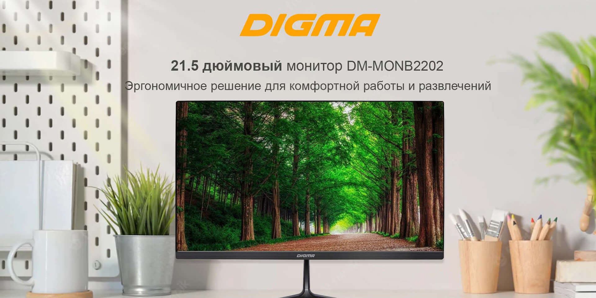 DIGMA 21.1 дюймовый монитор DM-MONB2202. Эргономичное решение для комфортной работы и развлечений.