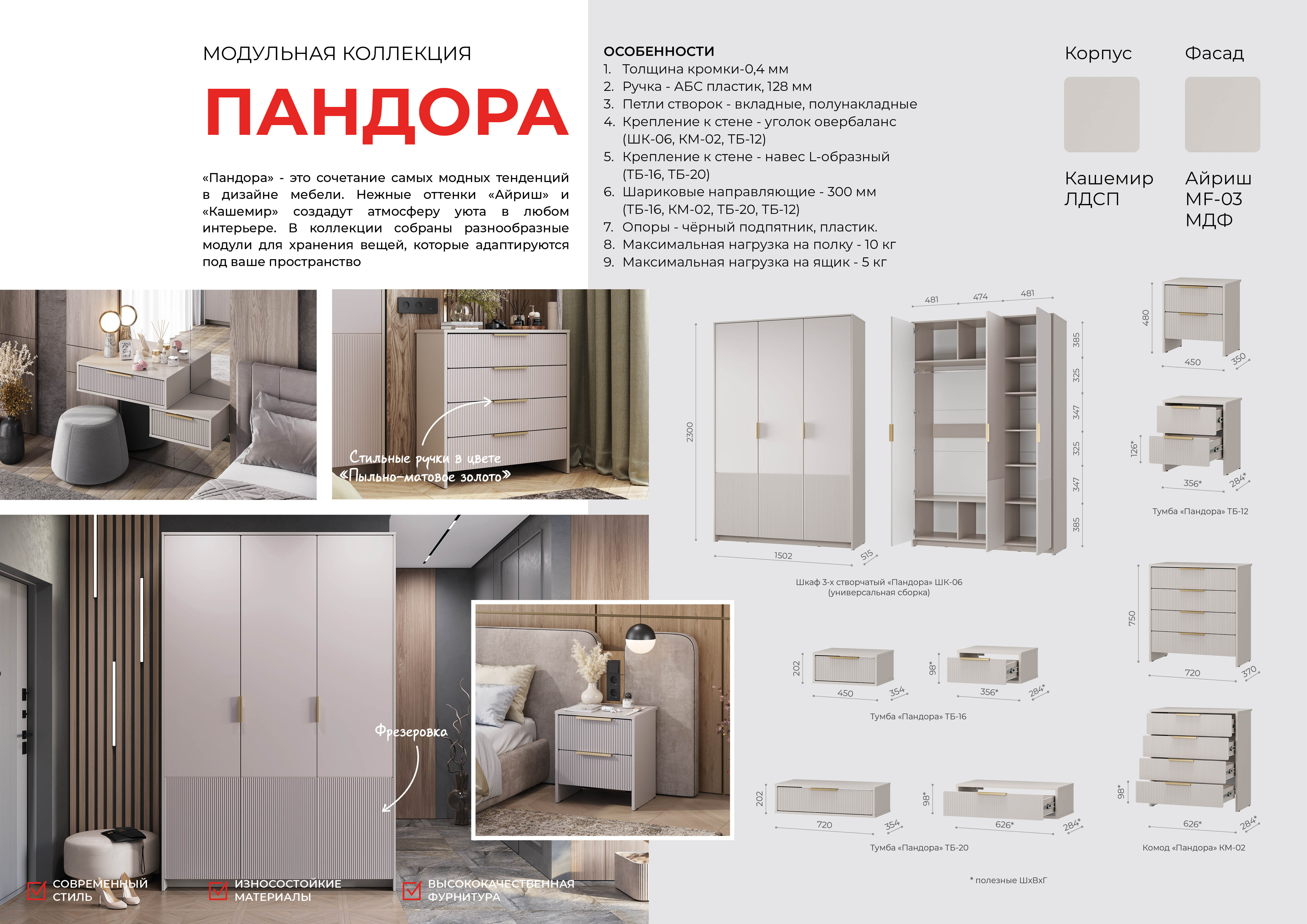 Шкаф прямой двухстворчатый «Пандора»