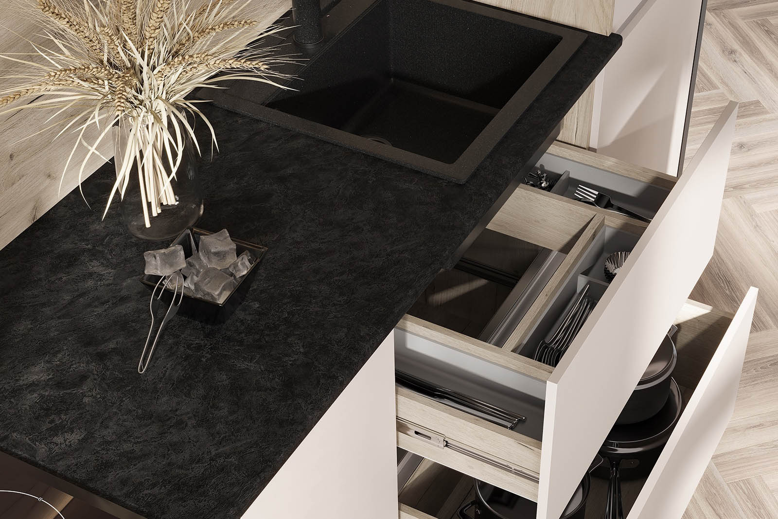 Кухонный гарнитур трёхуровневый «Карина», под посудомоечную машину