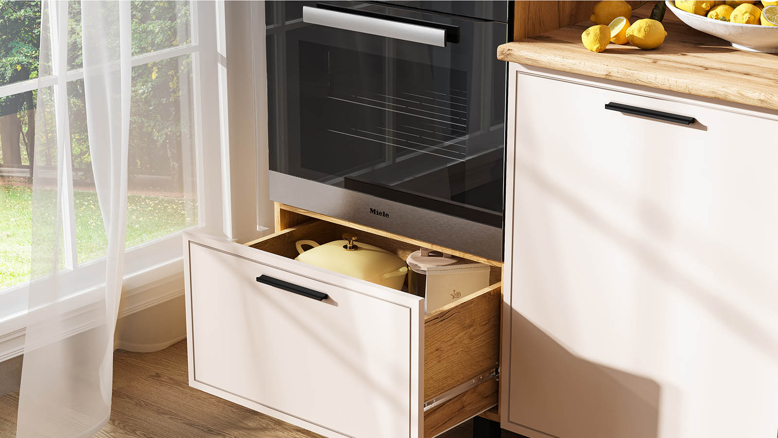 Кухонный гарнитур трёхуровневый в потолок «Бьянка»