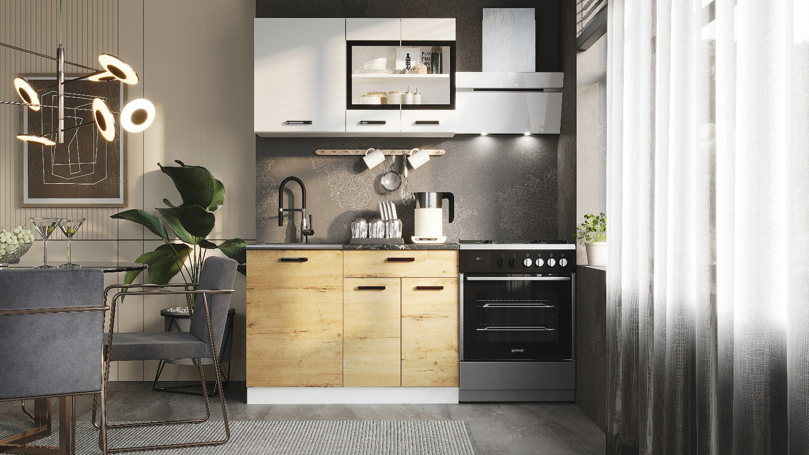 Кухонный гарнитур на кухню в стиле лофт«Брауни»